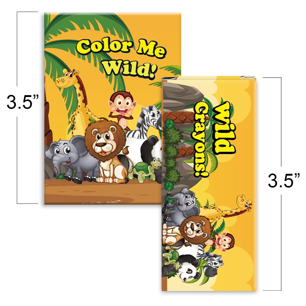 ArtCreativity 12 Pack Zoo Animal Mini Coloring Books for Kids with 12 Crayon Packs – Jungle Safari Party Favors, Wild One Birthday goodie bags stuffers, Classroom Prizes, Activity Set for Toddlers ArtCreativity