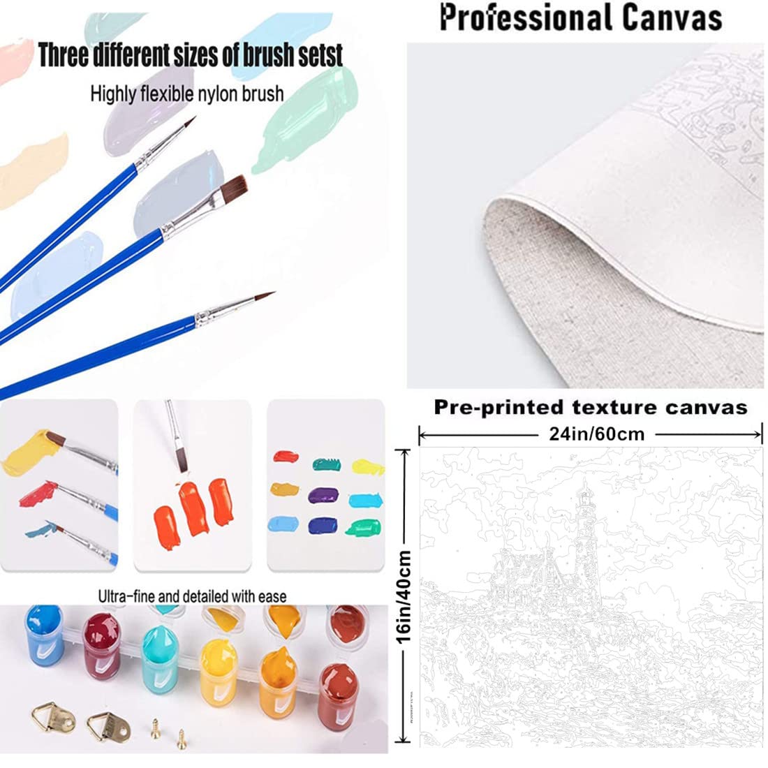 koemhxb Large Paint by Number for Adults(24x16 inch),Lighthouse Paint by Numbers Kits for Adults Beginner,Lighthouse Painting by Numbers for Home Wall Decor koemhxb