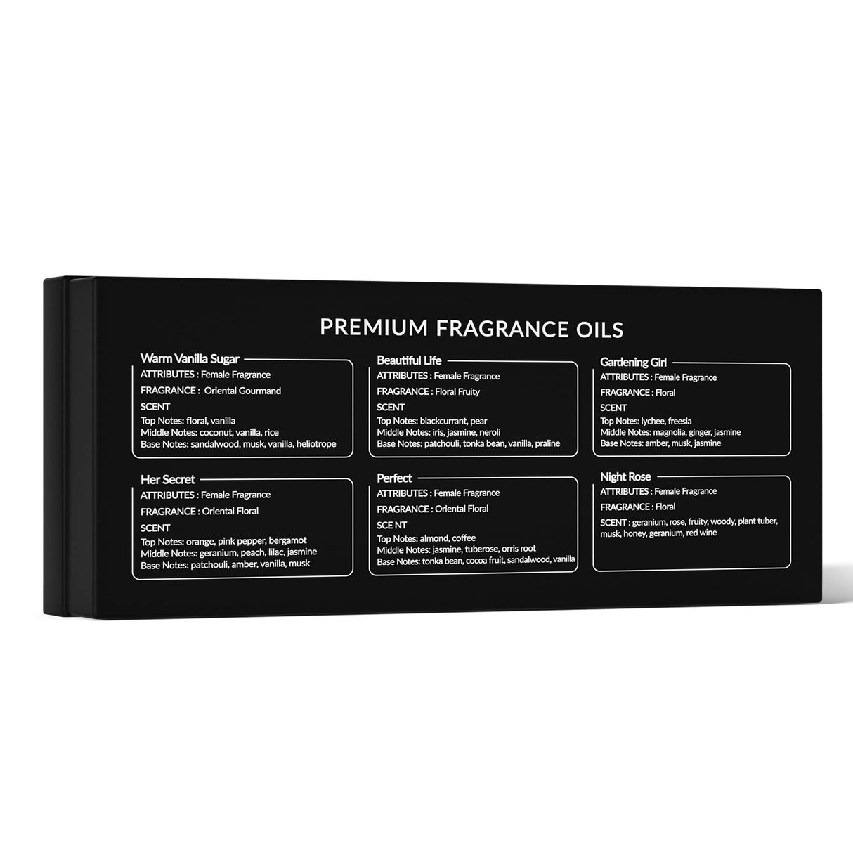 HIQILI Women Fragrance Oil 6x10ml, Essential Oils for Candle Scents Soap Making & Diffuser, Sweet Flowers Scented Oil Set for Aromatherapy Slime Wax Home Car HIQILI