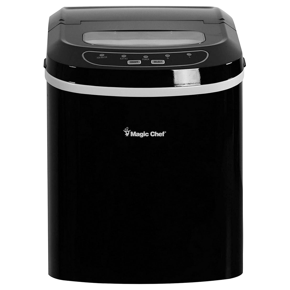 Magic Chef Portable Countertop Ice Maker, Small Ice Maker for Kitchen or Home Bar, Tabletop Ice Maker for Parties, 27-Pound Capacity, Black Magic Chef