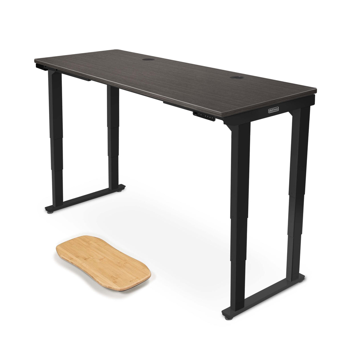 Uplift Ash Gray Laminate (72 x 30 inch) Electric Standing Desk V2 (Black) 4-Leg Adjustable Stand Up Desk, Advanced Keypad, Wire Grommets, Wire UPLIFTDESK