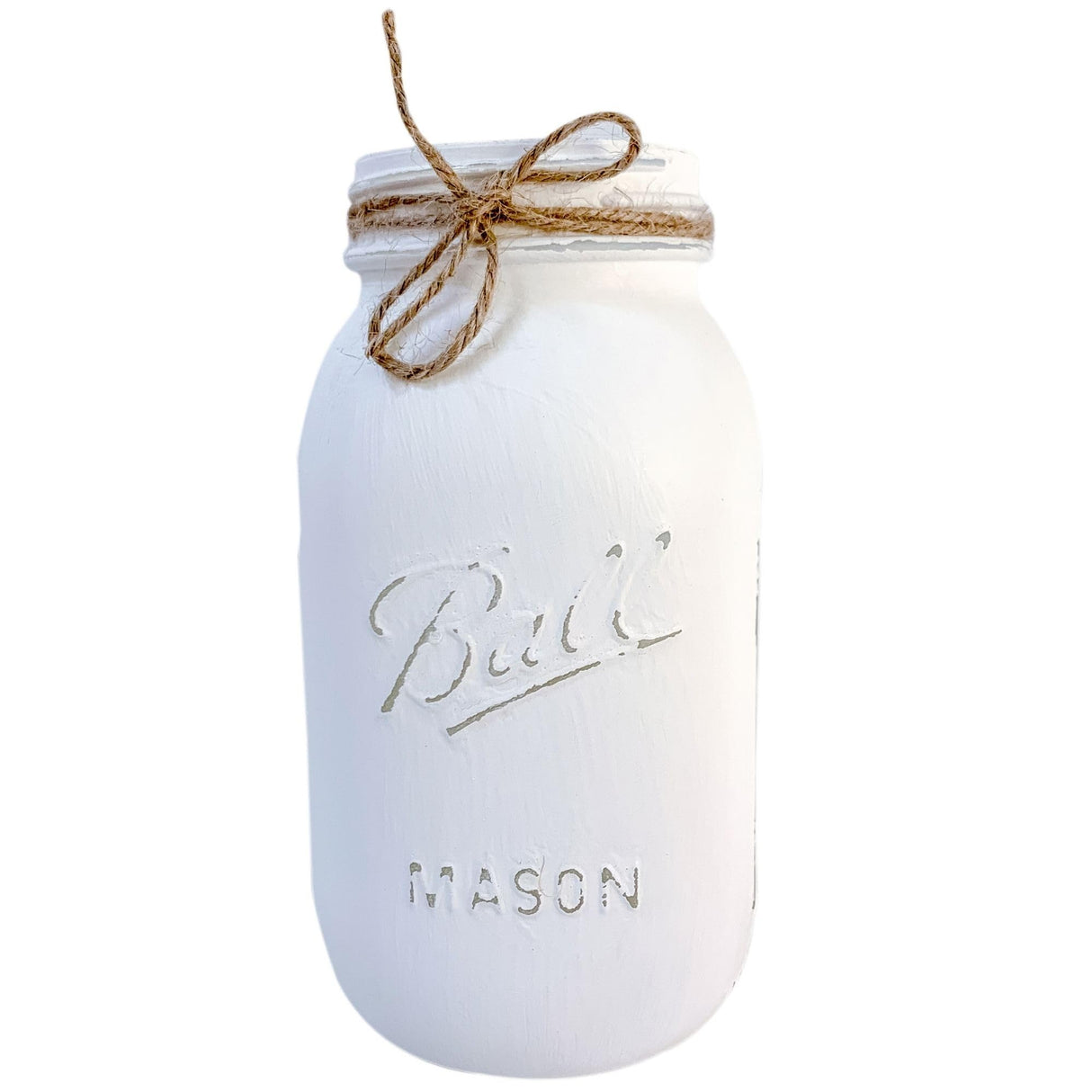 Rustic White Mason Jar Centerpiece – 32 oz Hand-Painted Quart Jar for Weddings, Baby Showers, Bridal Showers, Farmhouse Table Decor (White Jar - No Flowers) Viva's Flower Shop