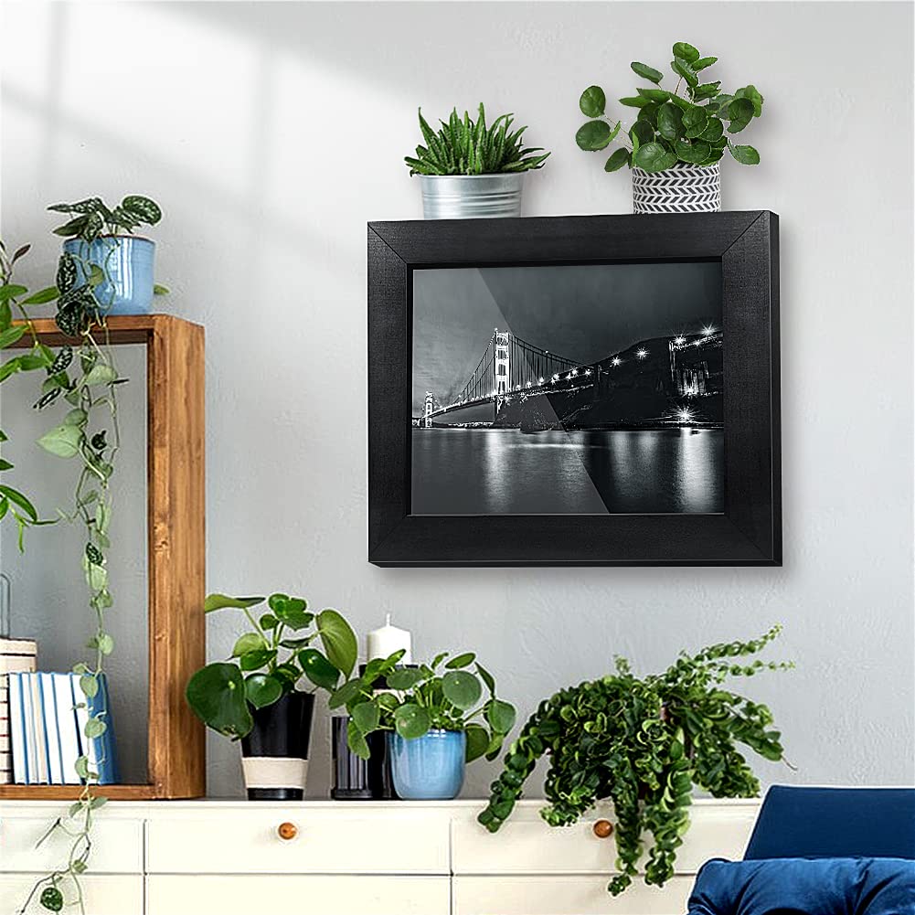 Hidden Gun Storage, Concealment Gun Safes for Pistols, Secret Decor Solid Wooden Handgun Picture Frames Box (Black) Homvle