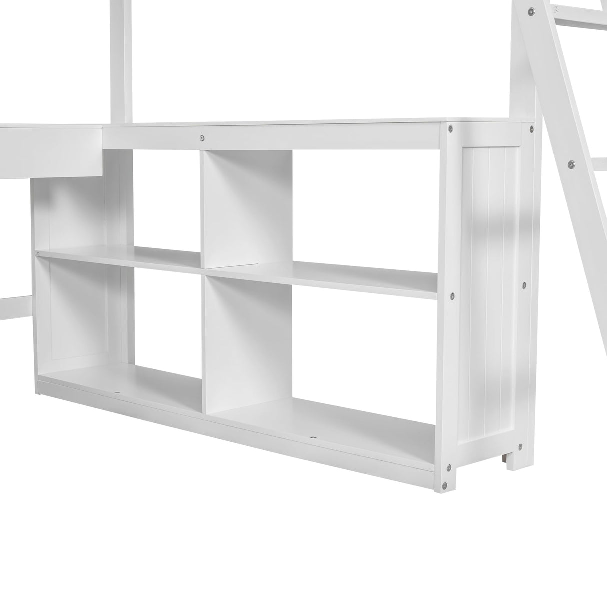 Merax Full Size Loft Bed with Desk and Storage, Full Loft Bed Frame with Drawers Shelves and Cabinet, Teens Kids Wooden Loft Bed Full with Storage for Apartment, No Box Spring Needed, White Merax