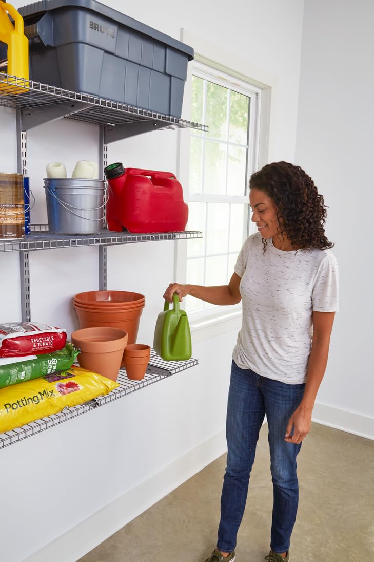 Rubbermaid Fasttrack Rail Storage 48"x16" 3-Shelf Kit, 350 lbs. Per Shelf, for Home/Garage/Shed/Workshop Organization Rubbermaid