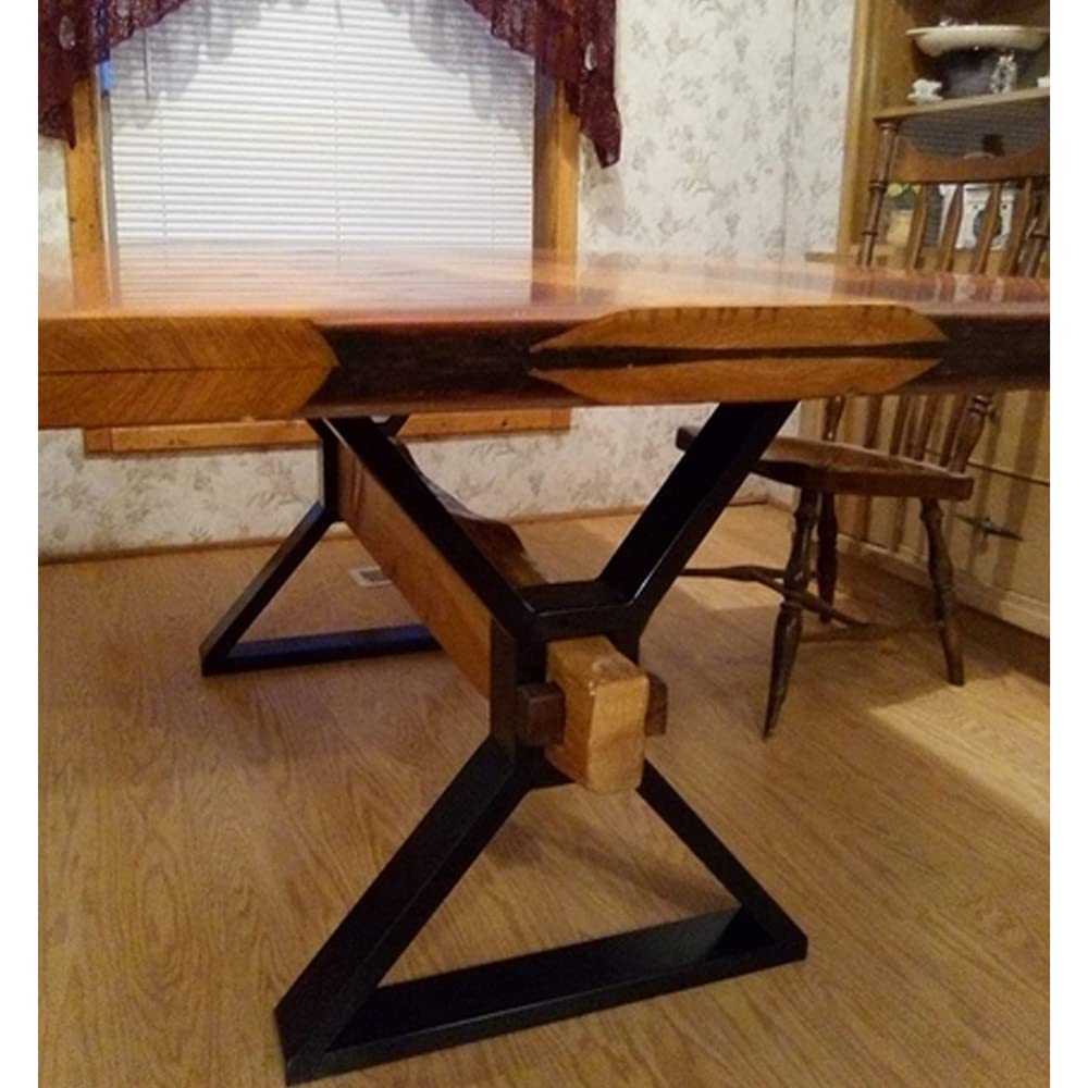 HEONITURE Metal Table Legs - Heavy Duty Desk & Furniture Legs, Modern Industrial Set of 2 (28" Height, 23.6" Wide) HEONITURE