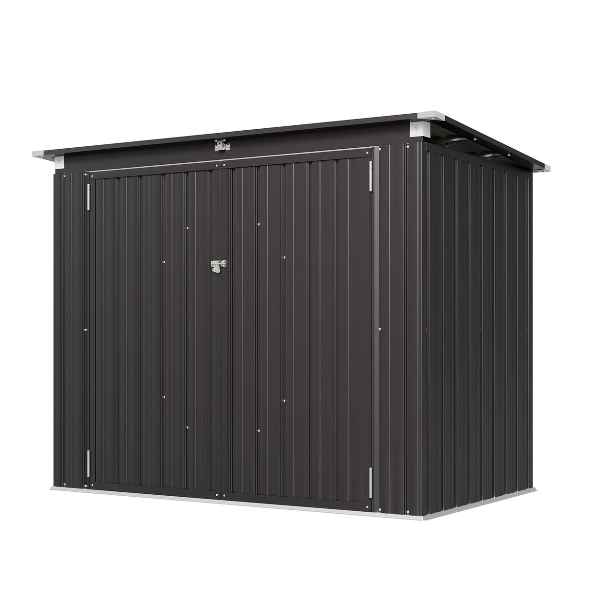 Aoxun 80 CU.FT Outdoor Storage Shed Metal Trash Can Storage with Chain Lid Waterproof Outdoor Garbage Can Organizer, Ideal for 2 Trash Bins, Toys, Garden Tools (Black) Aoxun