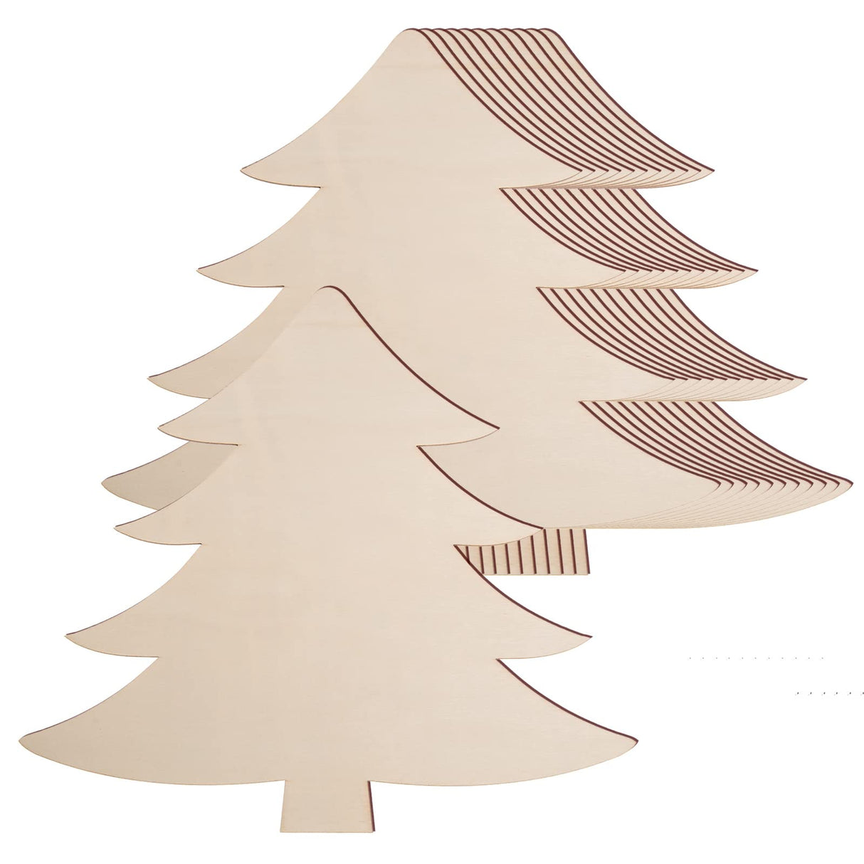 12 Pack Wooden Christmas Tree Cutouts for Crafts- 10 x 11 x 1/8 Inch- Christmas Unfinished Wooden Ornaments- Wood Tree Shapes for Xmas Party Decoration Supplies, Door Signs, Painting, Staining AWIZOM