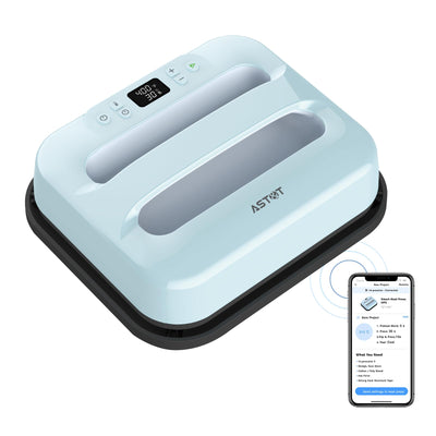 AST&T Heat Press 12"X10", Smart Heat Press Machine with Built-in Bluetooth for T-Shirts, Pillows, Tote Bags & More, Advanced Ceramic-Coated Heat Plate, Precise Temperature Control with APP (Blue)