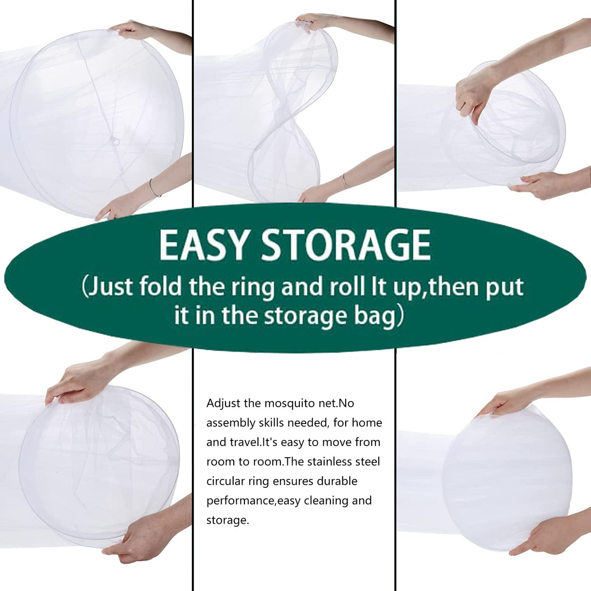 Mosquito Net Bed Canopy for Girls,King Canopy Bed Curtains Full Queen Size from Ceiling,Dome Mosquito Netting Bed Tent Twin Girls Princess Canopy Bed White Decor for Baby Crib,Kid Bed and Adult Beds Comtelek