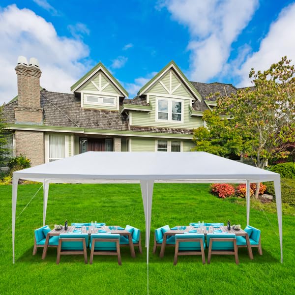 Generic 10/20/30ft Party Tent Wedding Patio Gazebo Outdoor Carport Canopy Shade with/Without Side Removable Walls, Party Wedding BBQ Events Tent (White,10x20ft (no Wall)) Generic