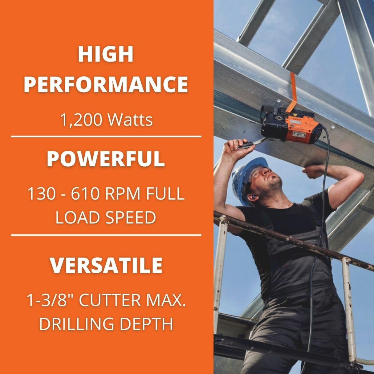 Fein Slugger MagForce 90 Compact Magnetic Drill Up to 1-3/8" - Lightweight Powerful Maintenance-Free 10-Amp Base Drill for the Toughest Jobs - 72732362090 Fein