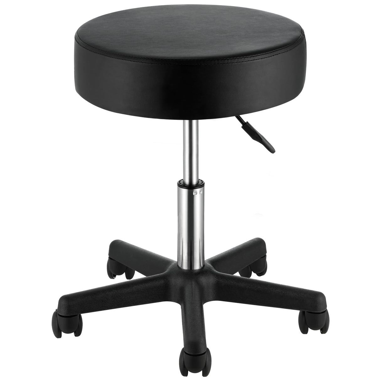 VEVOR Rolling Stools with Wheels, 400 LBS Weight Capacity Adjustable Height Stool with Ultra-Thick Seat Cushion, Swivel Stools Chair for Salon, Bar, Home, Office, Tatoo, Medical, Massage, Black VEVOR