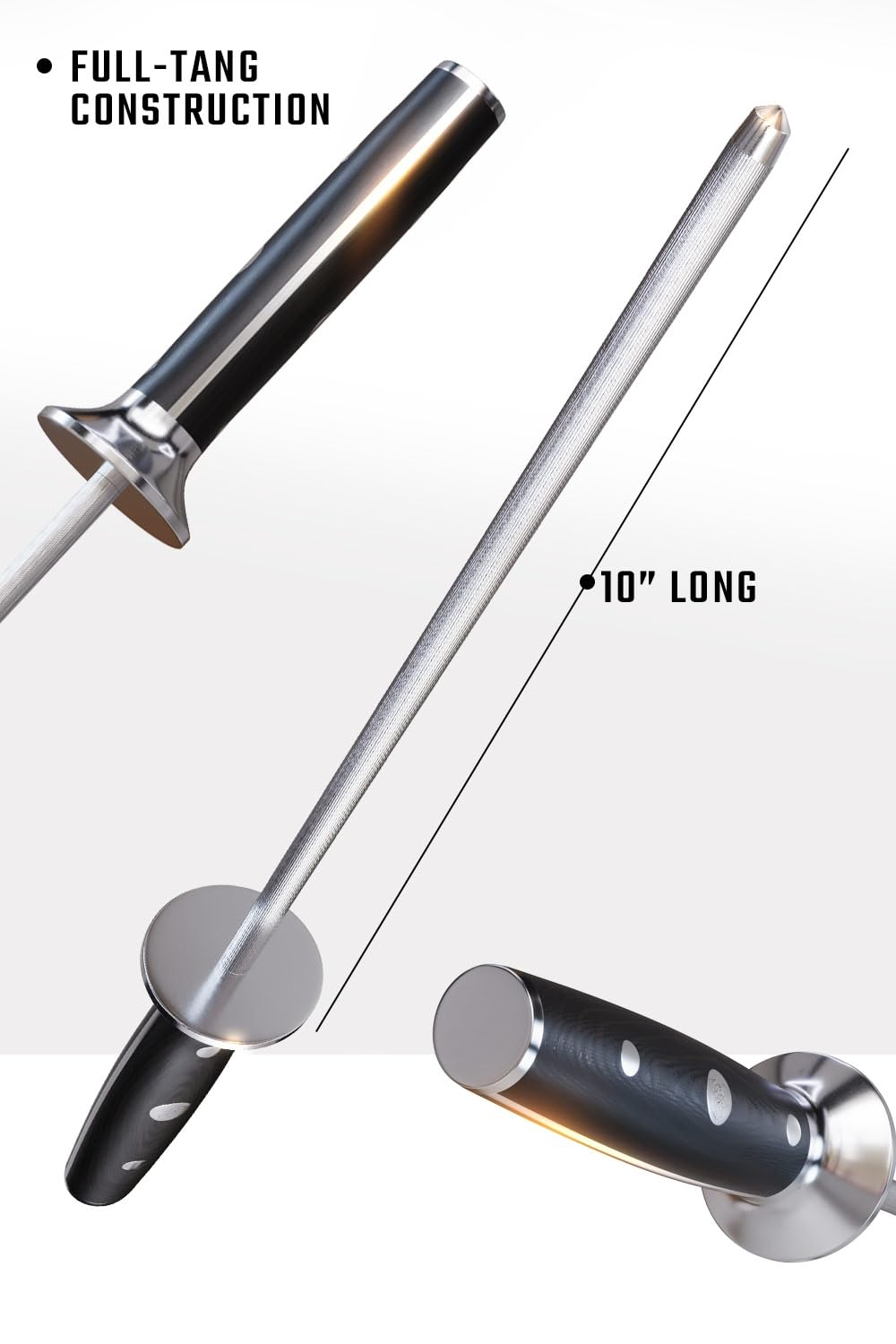 Dalstrong Carving Knife & Meat Fork Set - Gladiator Series Elite - 8" Honing Rod - Forged HC German Steel - 9 inch Carving Knife & Sheath - Hollow Ground Carving Set - Matching Fork - NSF Certified Dalstrong