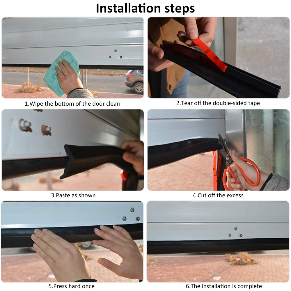 DGSL Universal Garage Door Seal, Garage Door Rubber Seal Strip Replacement, Weatherproofing Garage Door Weather Stripping with Nails (20 Feet) DGSL