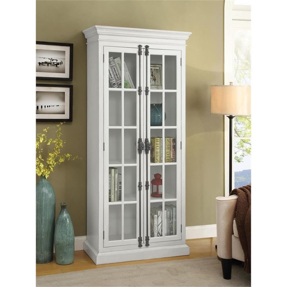 Coaster Furniture 2-Door Curio Cabinet Antique White and Clear 910187 Coaster Home Furnishings