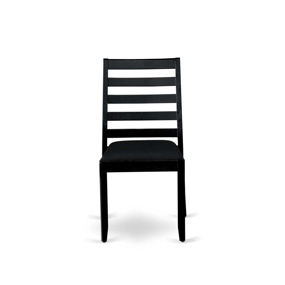 East West Furniture LGX19-BLK-24 -9 Piece Dining Set Includes a Rectangular Kitchen Table with Black Tabletop and 8 Stackable Polyester Fabric Chairs, Black East West Furniture