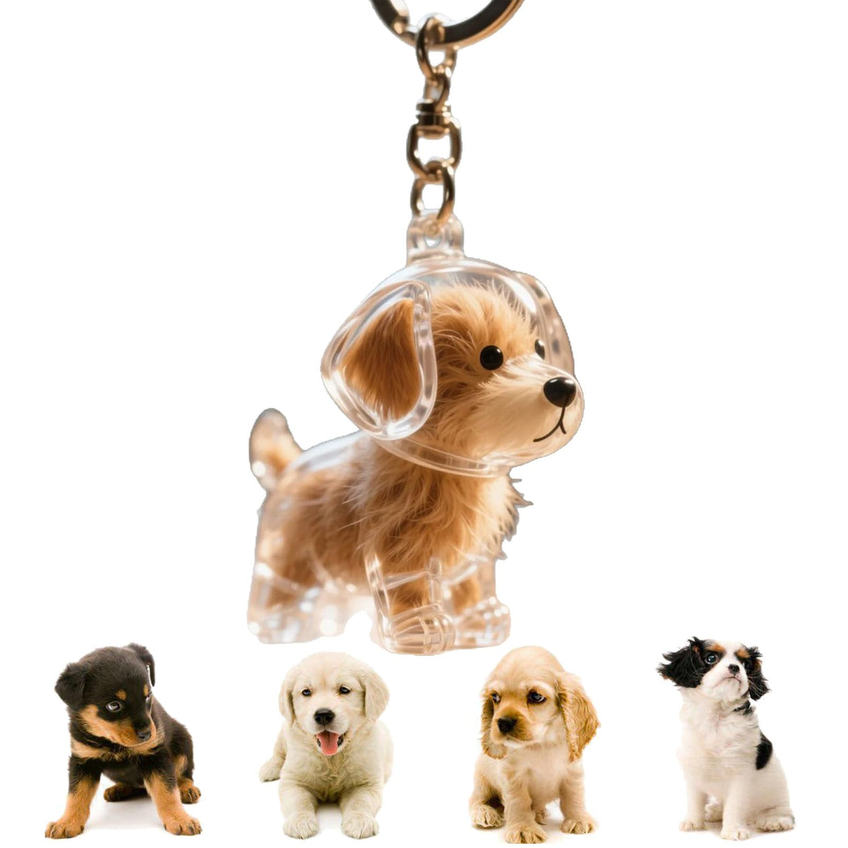 Dog Hair Collector Keychain Charm Memorial Storage Box, Pet Hair Memorial Keepsake, Transparent Cute Keychain Generic