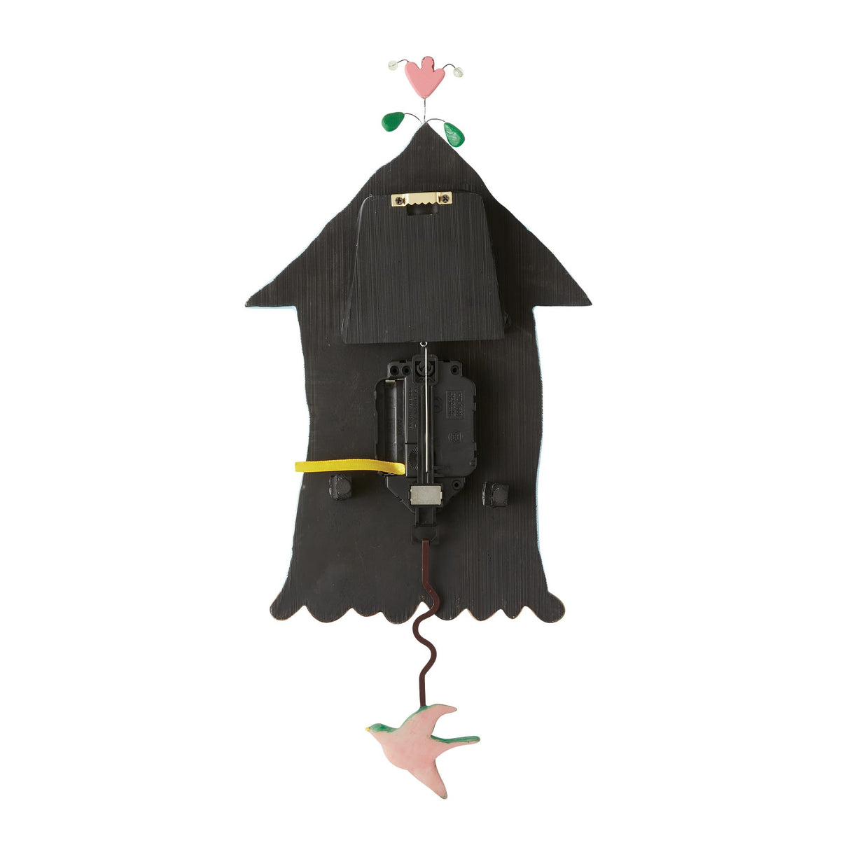 Enesco Allen Designs Birdhouse with Flowers Cuckoo Wall Clock - Battery Operated Pendulum Analog Clock, Stone Resin Decorative Clocks for Walls Home Decor Kitchen Clocks, 14.9 Inch Enesco