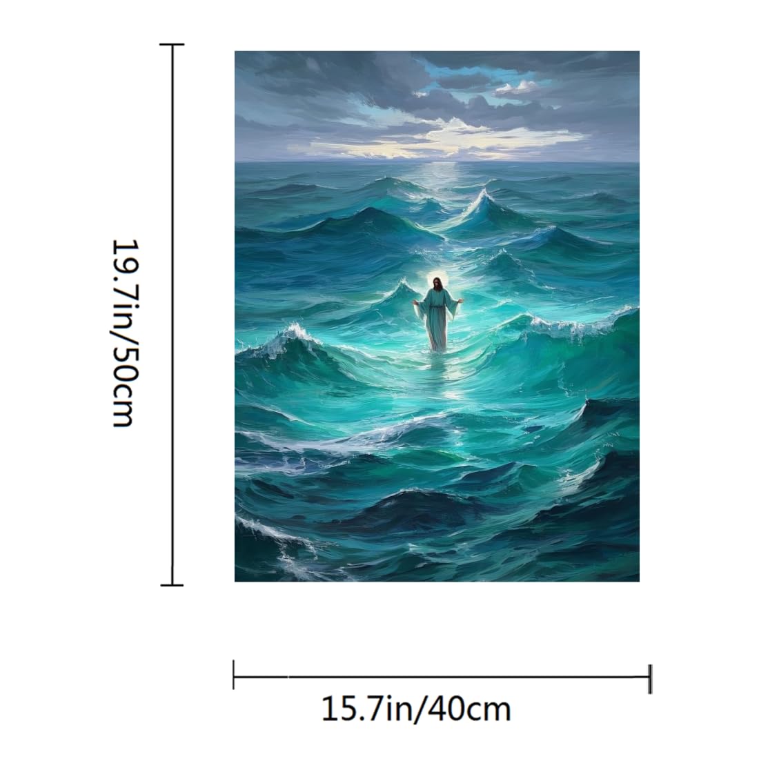 ACANDYL DIY Paint by Numbers Kit for Adults Beginner Paint by Number for Adults Jesus Canvas Painting by Number DIY Acrylic Oil Painting on Canvas Arts Craft Decoration God Bless You 16x20 Inch ACANDYL