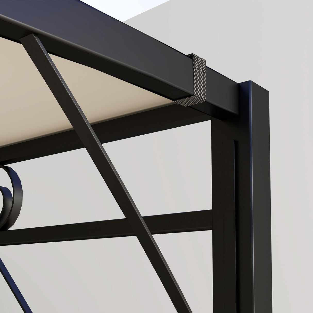 Outsunny 10' x 8' Outdoor Pergola and Patio Gazebo, Extendable Side Awning, Sun Shade Shelter for Garden, Camper, Deck, Doors and Windows, Cream White Outsunny