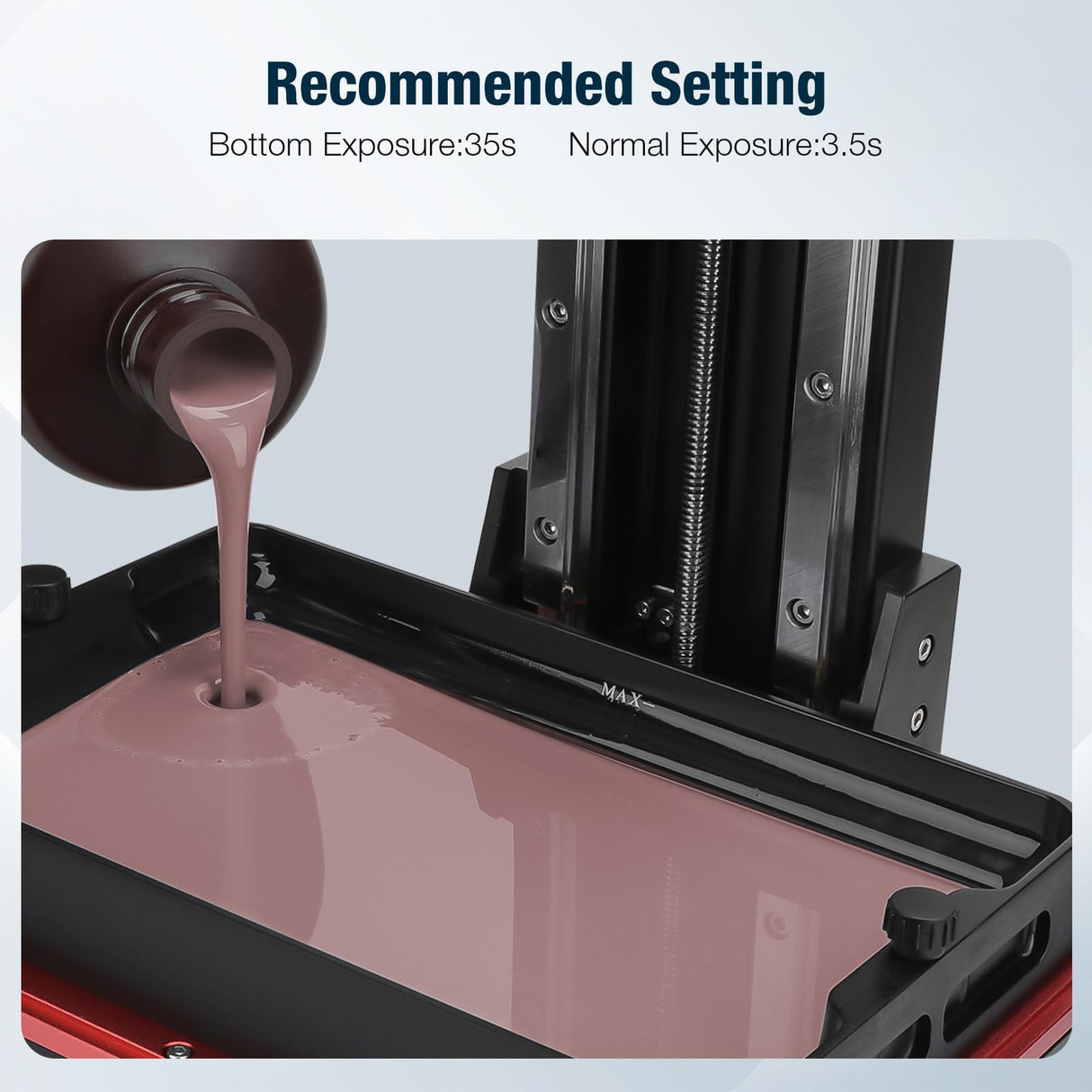 ELEGOO 8K 3D Printer Resin, Standard Photopolymer Resin 405nm UV-Curing Resin, Best for 8K/9K/12K LCD 3D Printer 1000G Red Clay ELEGOO