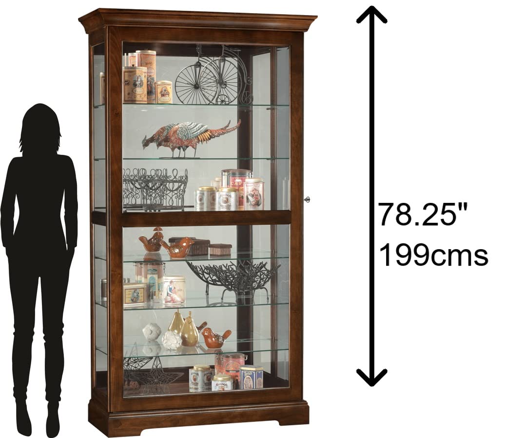 Howard Miller Debreu Curio Cabinet II - Hardwood Cabinet Wood Finish Home Decor Glass Display Cabinet Sliding & Lockable Glass Door - Storage Cabinet for Living Room, Bedroom or Dining Room Howard Miller