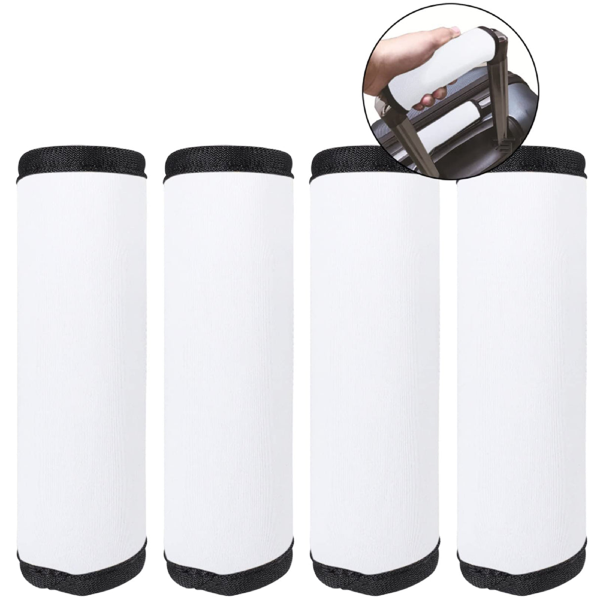 4 Pcs Sublimation Blanks Anti-Slip Luggage Handle Grips Wraps Neoprene Comfort Luggage Identifier for Travel Bag Luggage Suitcase WACAR