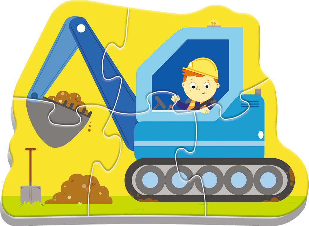 Trefl Vehicles on The Construction site 4in1 Jigsaw Puzzle Baby Classic DIY Puzzle, Creative Fun, Classic Puzzle for Adults and Children from 2 Years Old Trefl