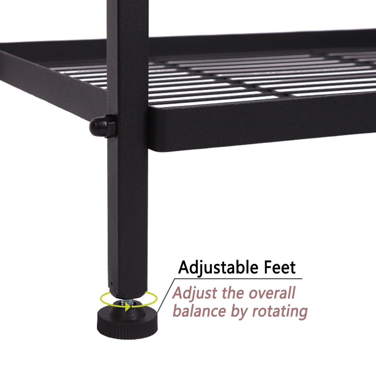 6-Wire Shelving Metal Storage Rack Shelves, Standing Storage Shelf Units for Laundry Bathroom Kitchen Pantry Closet(Black) Soywey