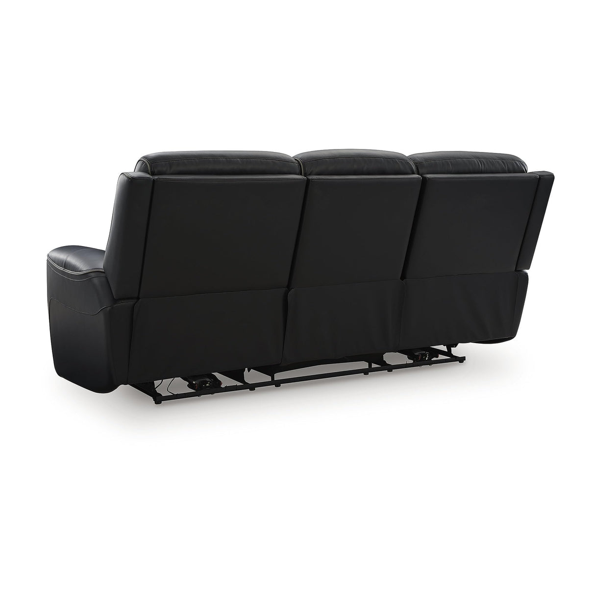 Signature Design by Ashley 5Z-Dreamlight Modern Leather Match Power Reclining Sofa with Drop Down Table, Massage System and Adjustable Headrest, Black Signature Design by Ashley