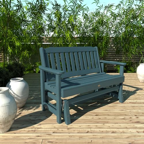 Highwood Lehigh Outdoor Glider Loveseat, 4 ft, Nantucket Blue highwood