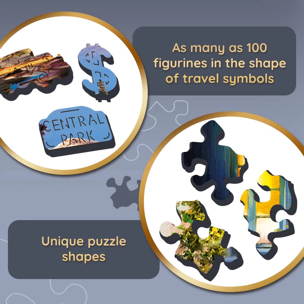 Trefl Colorful Balloons 1000 Piece Jigsaw Puzzle Wood Craft 27"x19" Irregular Shapes, 100 Puzzles of USA Monuments and Symbols, Modern Premium Puzzle, DIY, for Adults and Children from 12 Years Old Trefl