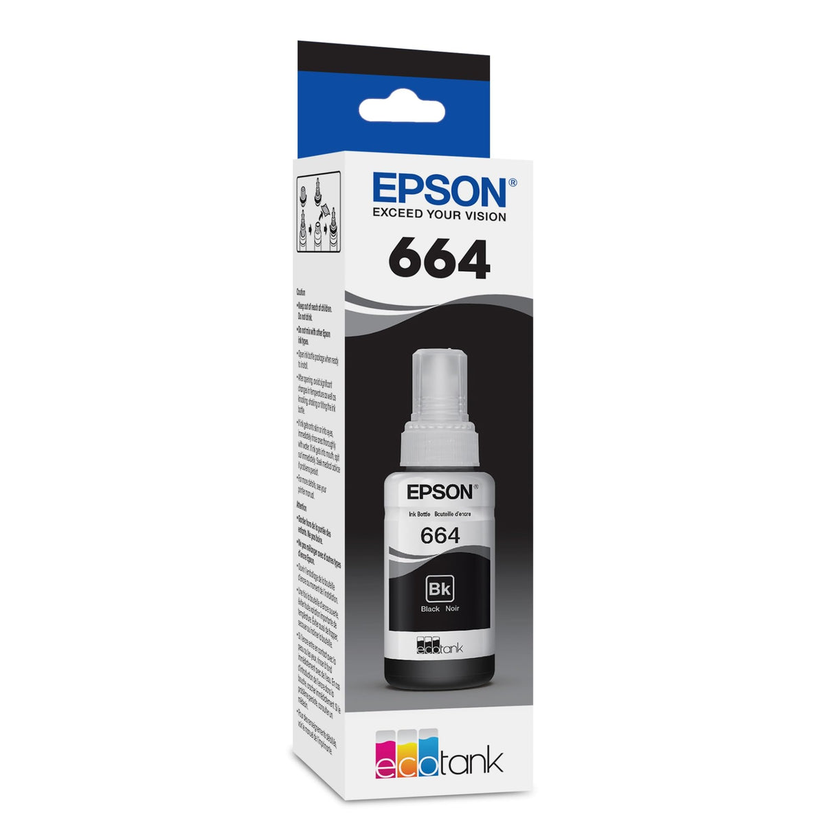 EPSON 664 EcoTank Ink Ultra-high Capacity Bottle Black (T664120-S) Works with EcoTank ET-2500, ET-2550, ET-4500, ET-4550, ET-2600, ET-2650, ET-3600, ET-16500 Epson