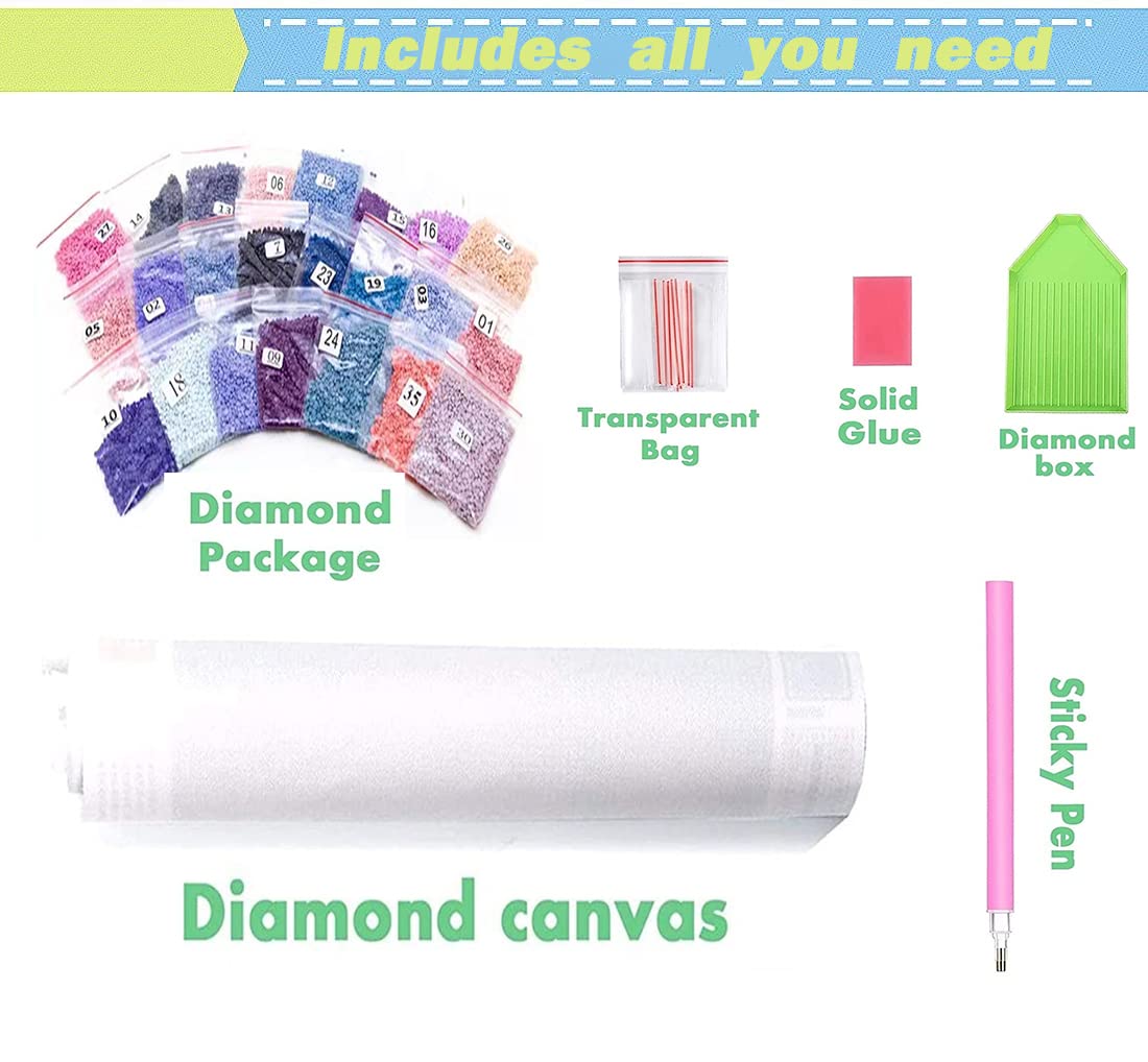 HSENJT Rose Diamond Art Painting Kits for Adults Beginners,Flowers DIY 5D Diamond Art Kits,Beach Diamond Art Painting for Home Wall Decor (30x40cm/11.8X15.7inch) HSENJT