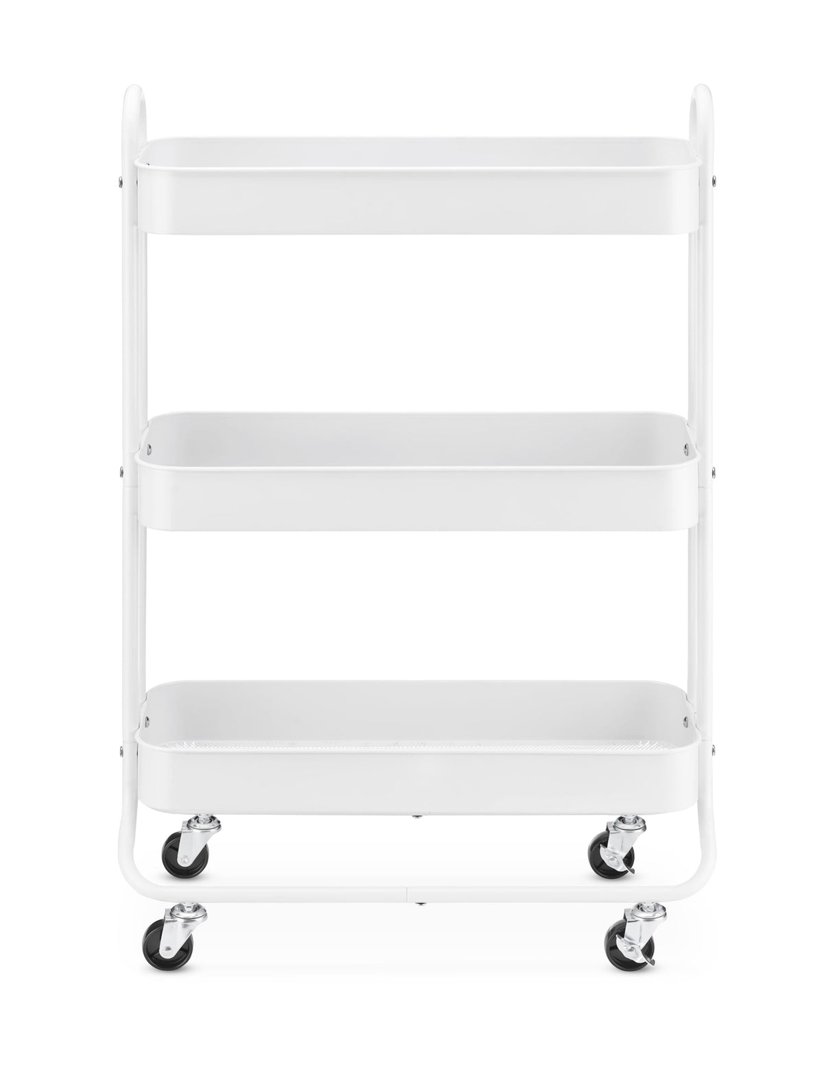 Whitmor 3-Tier Slim Cart - Kitchen, Pantry, Bathroom Rolling Storage Cart - White Whitmor