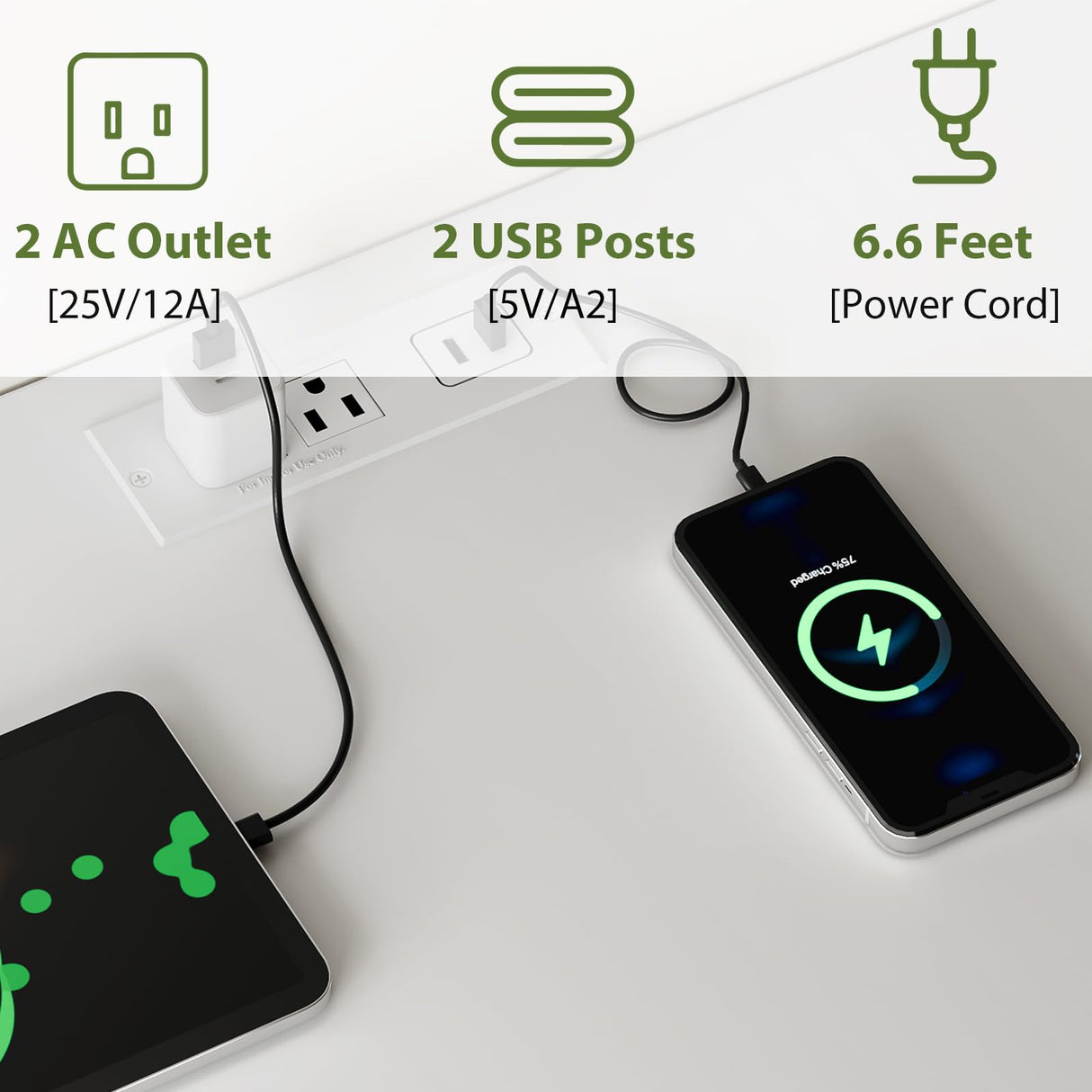 47 Inch White Dresser with LED Lights & Hanging Rack, 5 Drawer Fabric Dresser with Charging Station and Shelves, Tall Closet Organizer for Bedroom Clothes Storage Harpaq