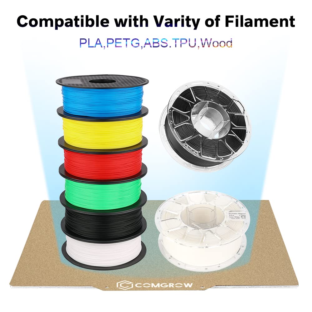 PEI Sheet 235x235mm, Ender 3 Bed Magnetic Flexible Heated Bed with Adhesive for Neptune 3 Pro/Neptune 4/Kobra/Creality Ender 3/Ender 3 V2/Ender 3 Pro/Ender 3 Neo/Ender 3 V2 Neo/Ender 3 S1 3D Printer Comgrow