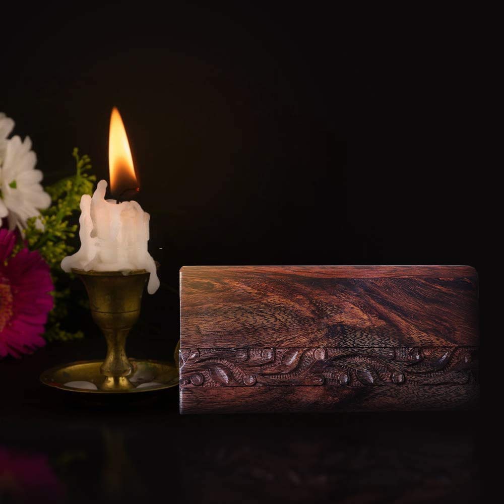 S.B.ARTS Wooden Keepsake Urn Box, Cremation Urns for Human Ashes, Handcarved Decorative Memorial Urn, Wood Casket Urn for Pets, Cat, Infant, Adult S.B.ARTS