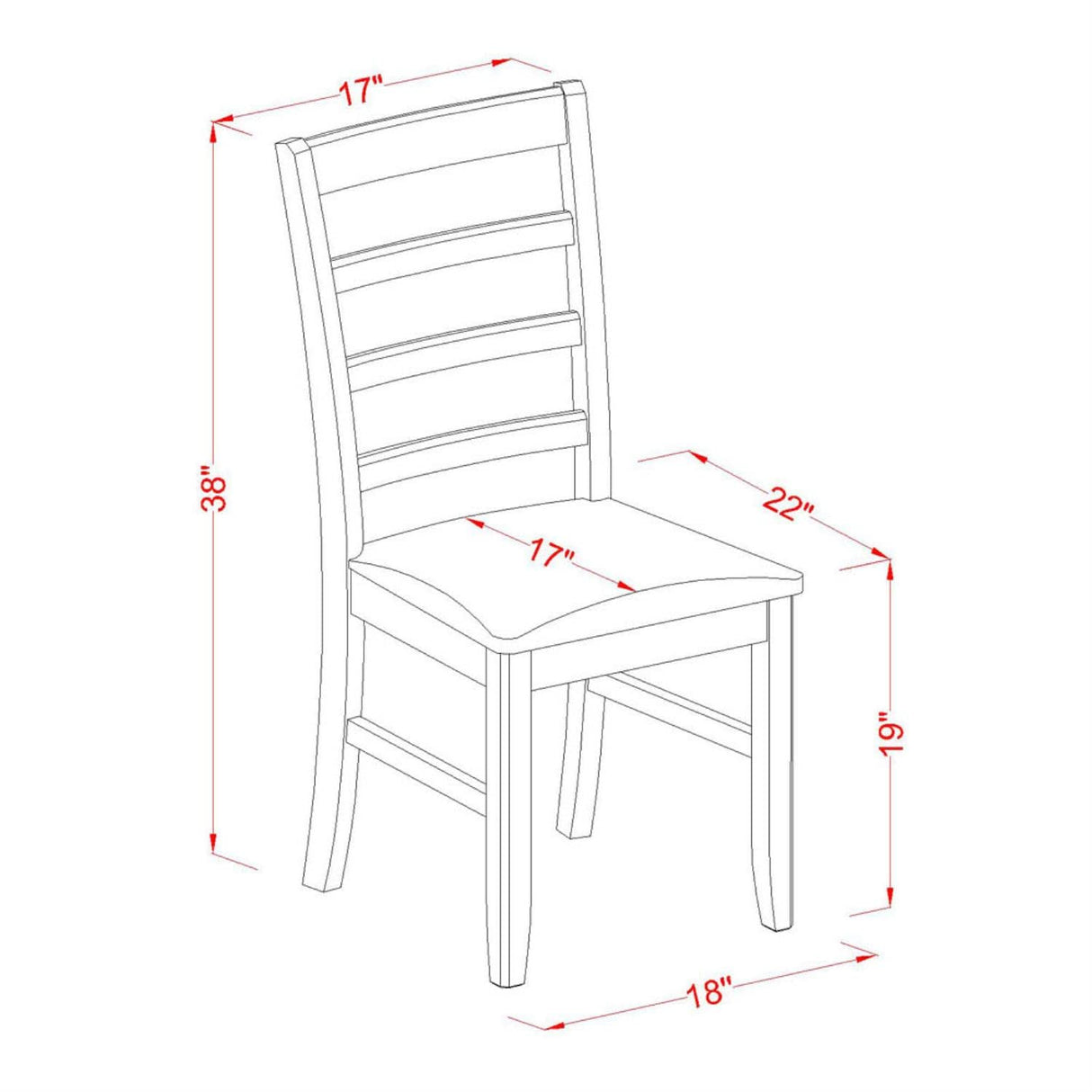 East West Furniture Dining Chairs, Set of 2, Black East West Furniture