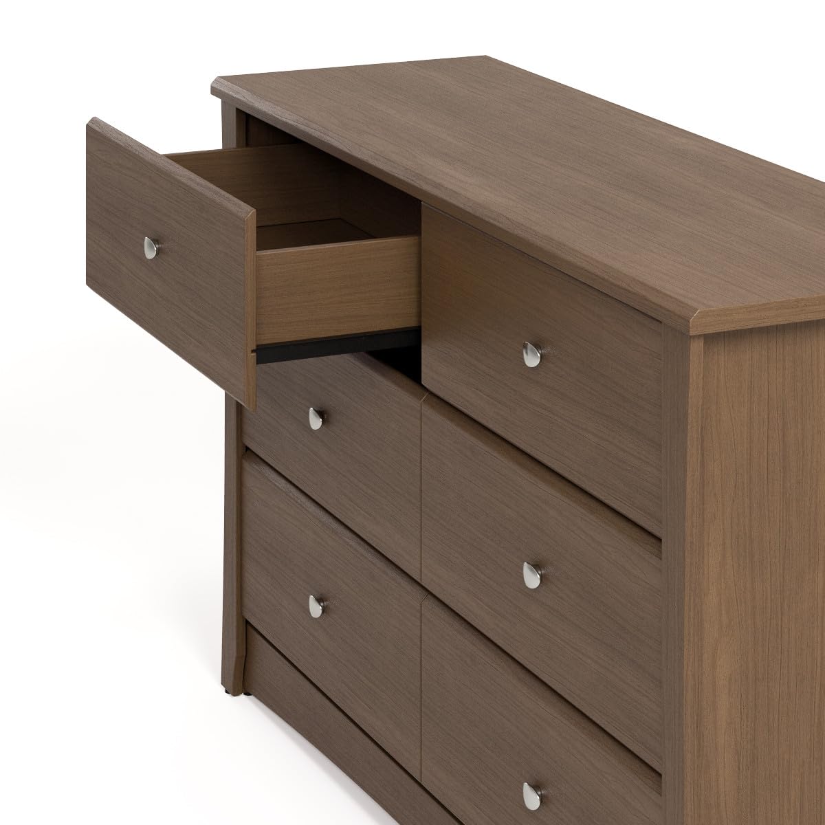 Storkcraft Crescent 6-Drawer Dresser (Hazelnut) – GREENGUARD Gold Certified, Brown Dresser for Bedroom, Kids & Nursery Storage Chest, Safety Interlocking Drawers, Pre-Installed Tracks, Kids Chest Storkcraft