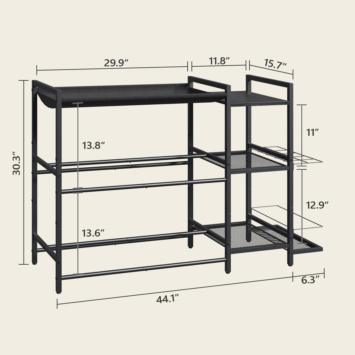 MAHANCRIS Sports Equipment Organizer, 3 Tier Ball Storage Rack with Baseball Bat Holder, Indoor & Outdoor Basketball Racks for Volleyball, Football, Garage Organizer with Sheleves, Black BEHR17301 MAHANCRIS