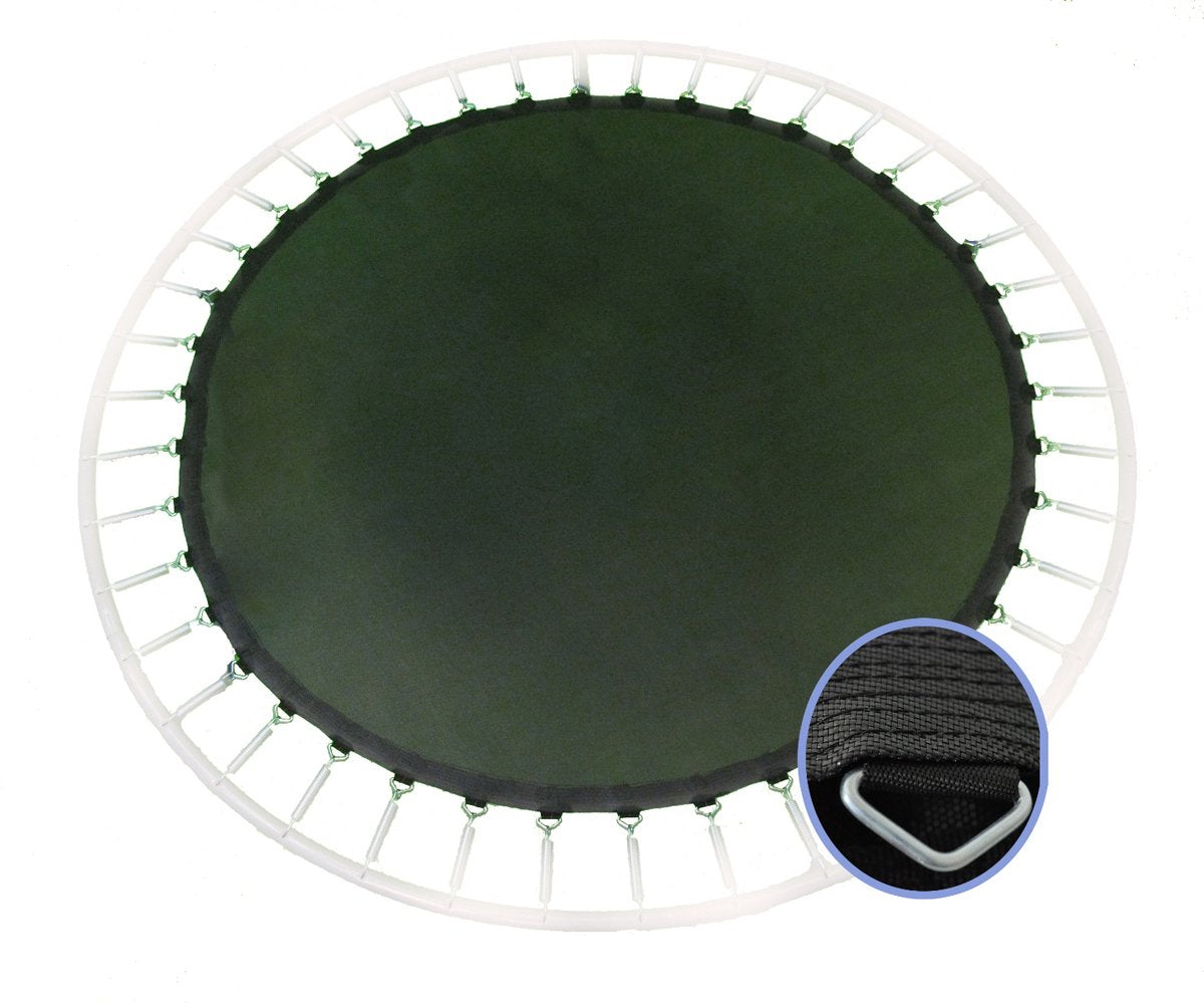 Machrus Upper Bounce Trampoline Replacement Mat 7.5FT 8FT 10FT 11FT 12FT 13FT 14FT 15FT 16FT with V-Rings - UV & Water Resistant (108 V-Rings for 7.5" Springs, 16 ft) Upper Bounce