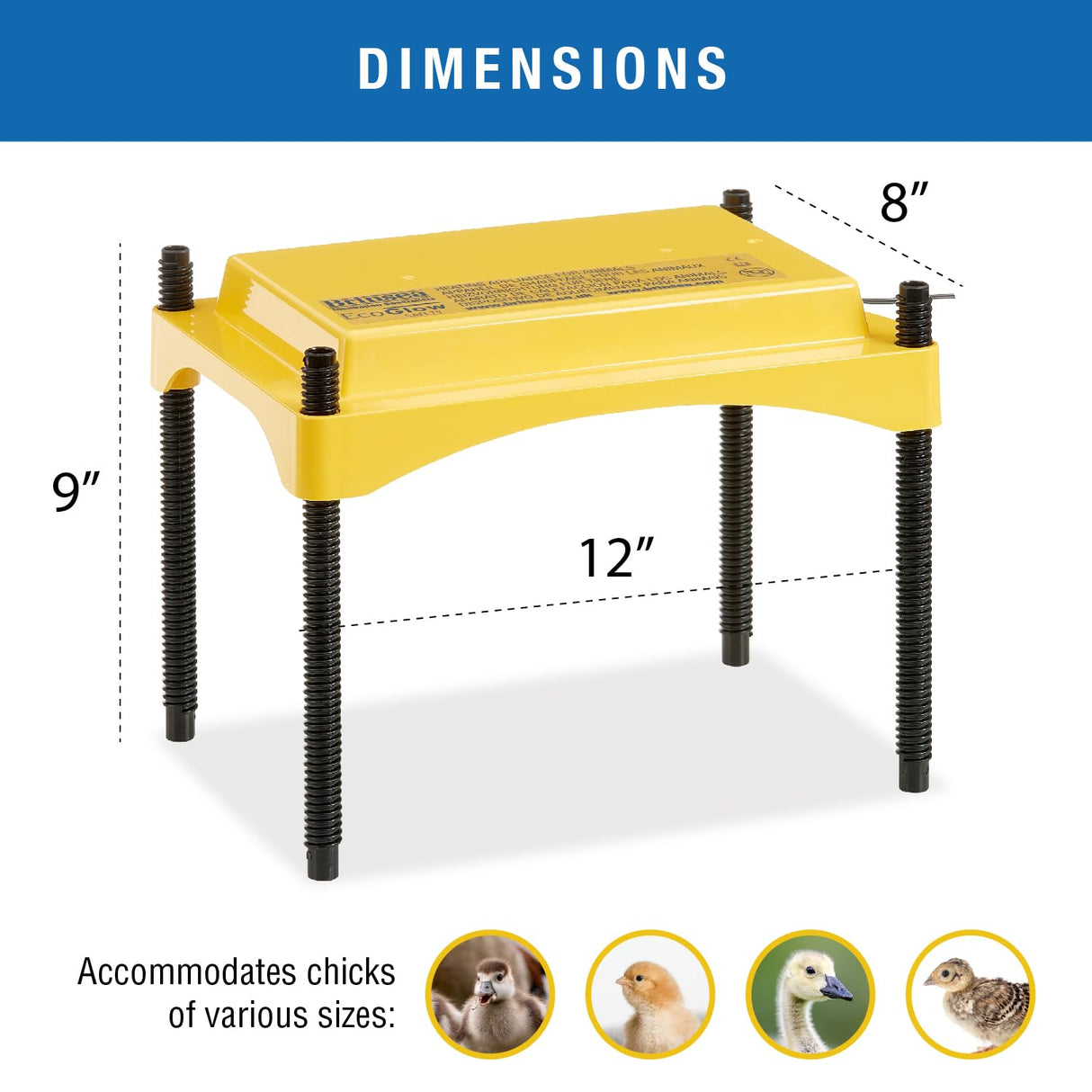 Brinsea Ecoglow Safety 600 Chick or Duckling Brooder, Adjustable Height & Angle Brooder Plate for 20 Chicks, Ideal for Chicken Coops Poultry Heating with Safety Indicator, 12 Watts Brinsea