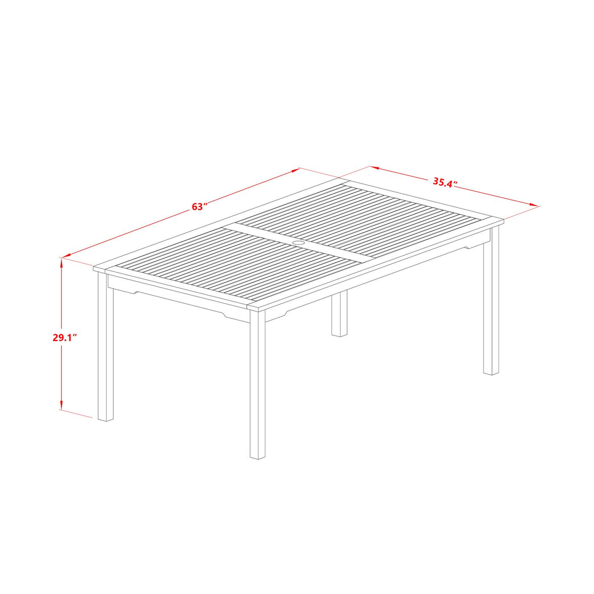 East West Furniture CMCM72CANA Cameron 7 Piece Patio Dining Set Consist of a Rectangle Outdoor Acacia Wood Table and 2 Folding Arm 4 Side Chairs, 36x66 Inch, Natural Oil East West Furniture