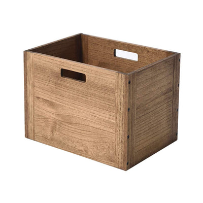 KIRIGEN Stackable Wood Storage Cube/Basket/Bins Organizer for Home Books Clothes Toy Modular Open Cubby Storage System - Office Cubical Bookcase Closet Shelves C26-DBR