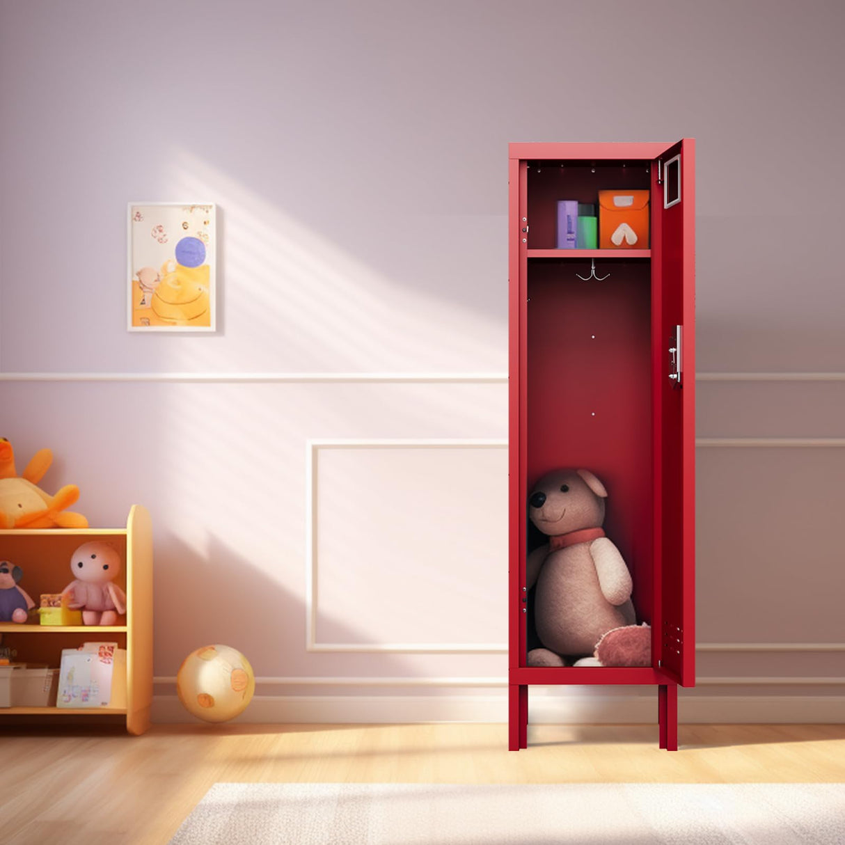 BUTISOW Metal Cabinet Home Office Storage, Lockable Steel Locker with Door, 54" Height, Multi-Purpose for Home, Office, Gym, School, Garage BUTISOW