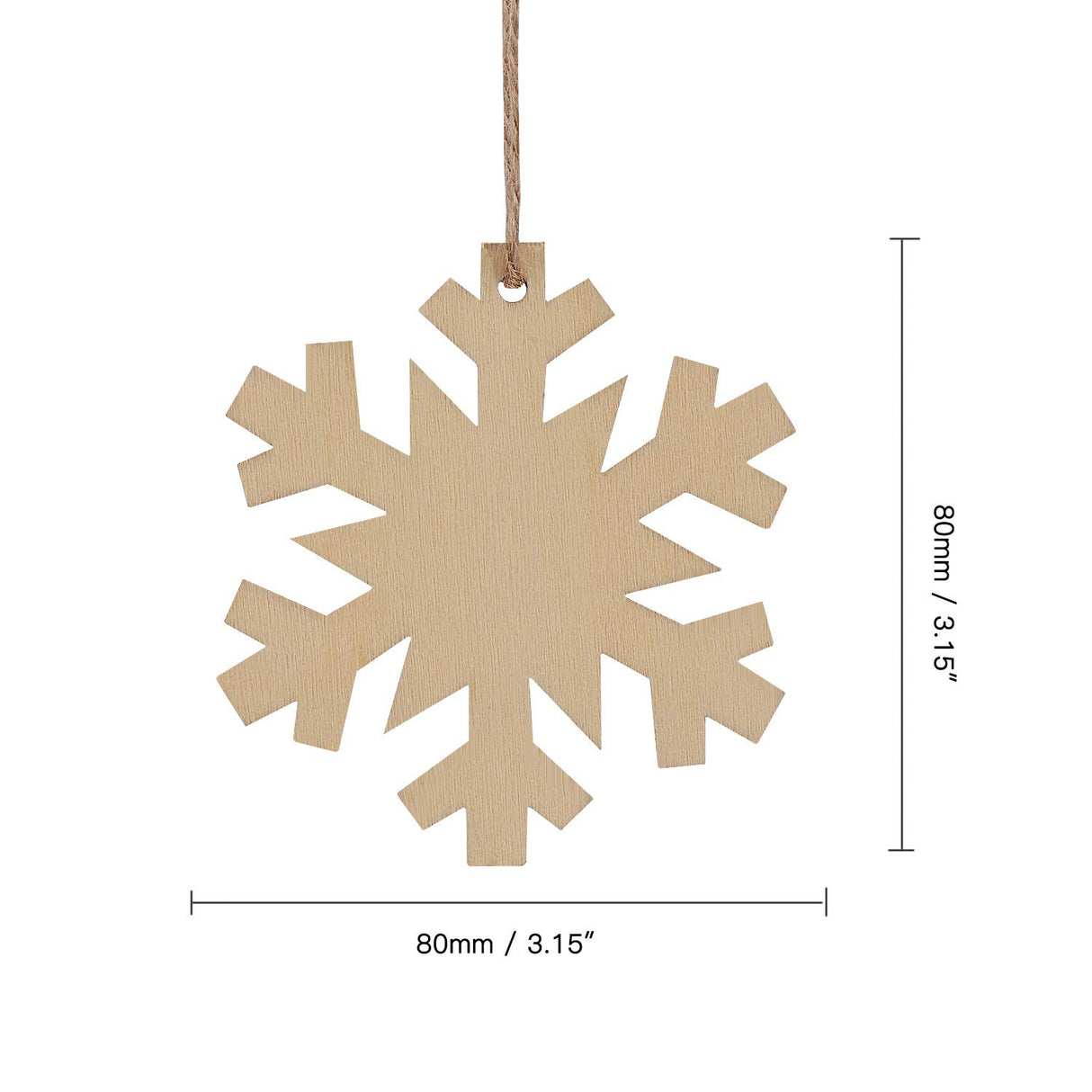 Unfinished Wooden Christmas Ornaments-Tmflexe 50-Pack Paintable Blank Xmas Tree Hanging Wood Slices for Kids DIY Art Crafts, Christmas DIY Wood Snowflake Tmflexe