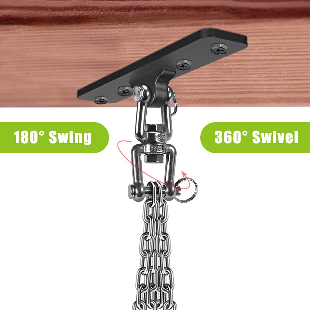 Dolibest Heavy Bag Hanger,Wall Ceiling Mount Hook 360° Rotation Wood Beam Holder Body Weight Strength Training Systems, Aerial Yoga Swing & Hammock, Resistance Band for Wooden Sets(600 LB Capacity) Dolibest