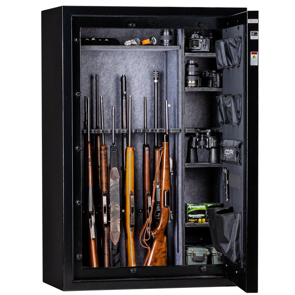 Kodiak Gun Safe for Rifles & Pistols | KBX5940 by Rhino Metals with New SafeX Security System | 57 Long Guns & 8 Handguns | 40 Minute Fire Protection | Door Organizer for Handguns & Ammo | 573lbs Kodiak
